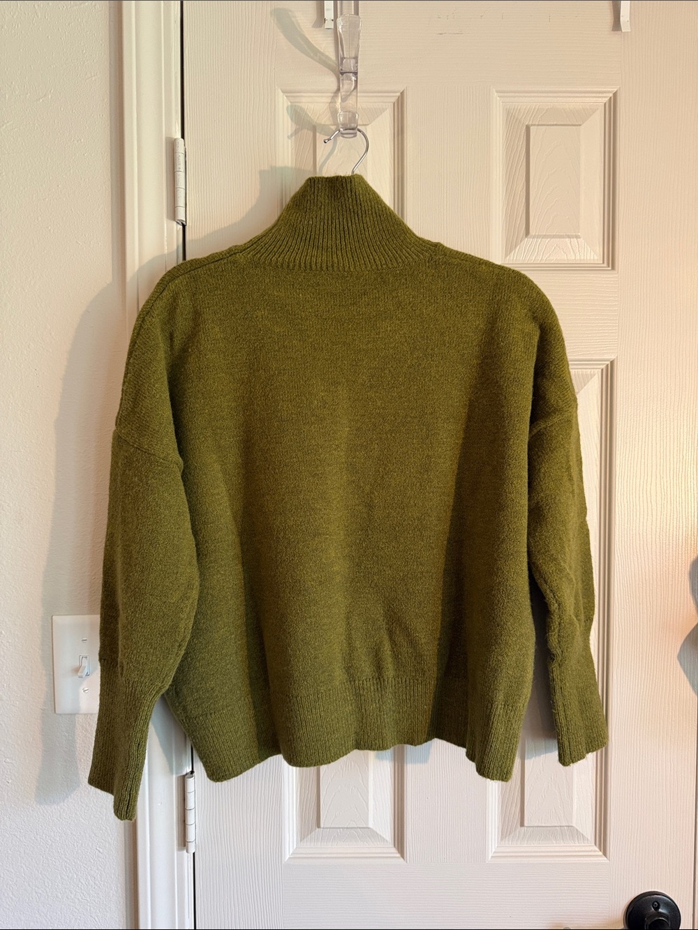Olive Green Turtleneck Women's Sweater